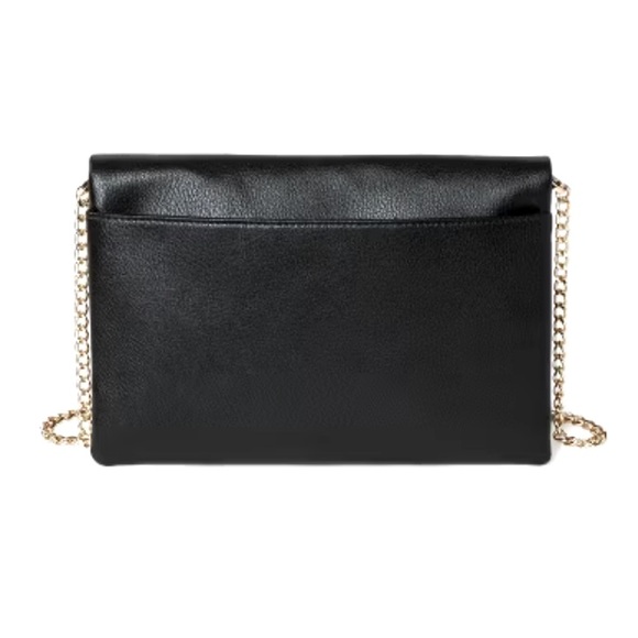 black envelope clutch with gold chain shoulder strap - Picture 4 of 8